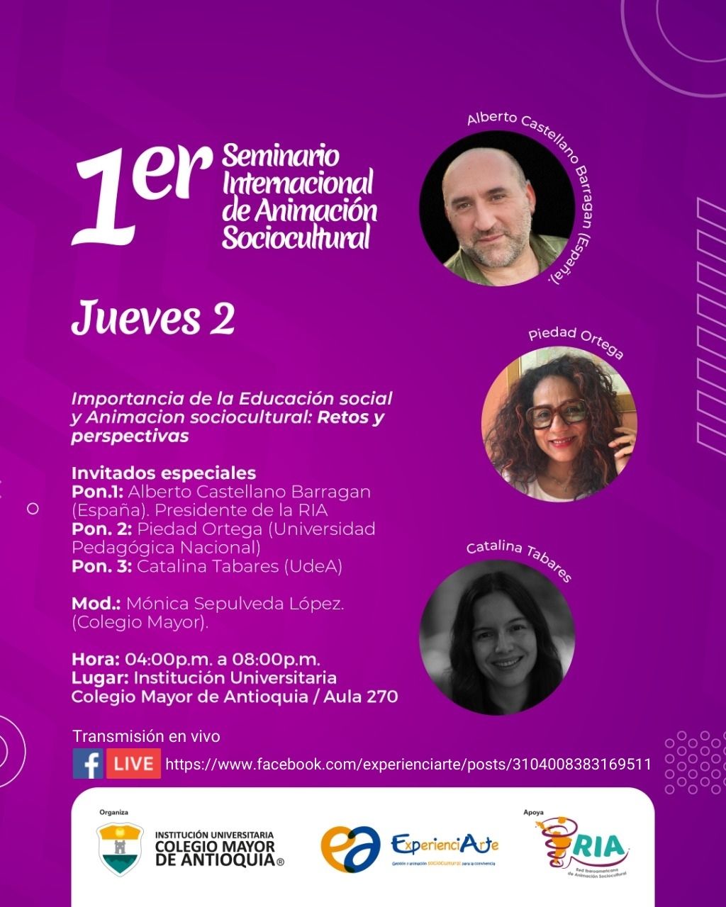 RIA COLOMBIA: PRIMER SEMINARIO DE ANIMACIÓN SOCIOCULTURAL